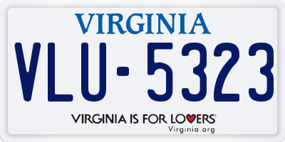 VA license plate VLU5323
