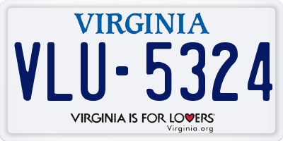 VA license plate VLU5324