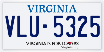 VA license plate VLU5325