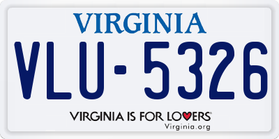VA license plate VLU5326