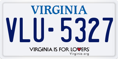 VA license plate VLU5327