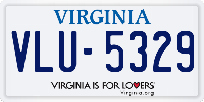 VA license plate VLU5329