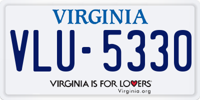 VA license plate VLU5330