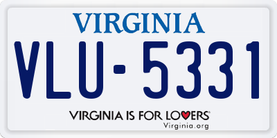 VA license plate VLU5331