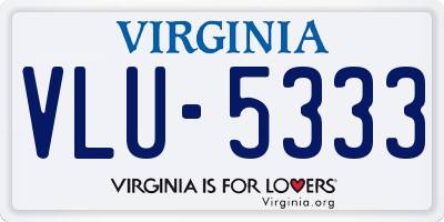 VA license plate VLU5333