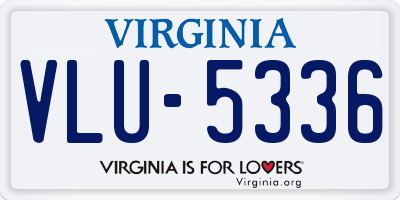 VA license plate VLU5336