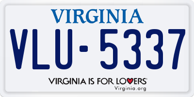VA license plate VLU5337