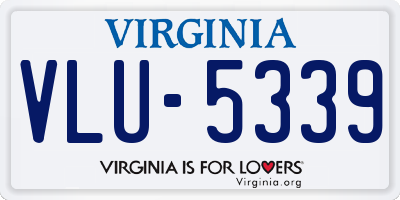 VA license plate VLU5339