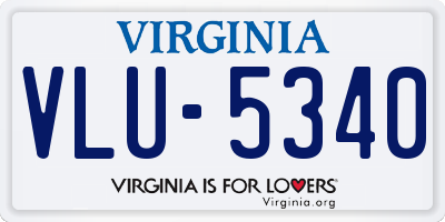 VA license plate VLU5340