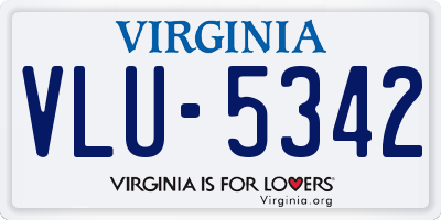 VA license plate VLU5342