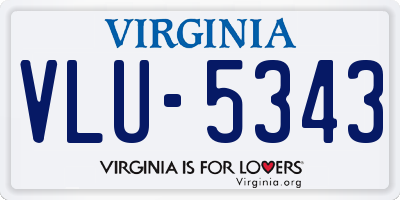 VA license plate VLU5343