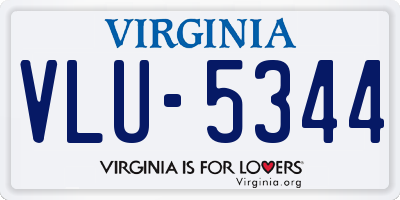VA license plate VLU5344