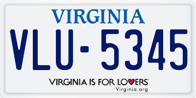 VA license plate VLU5345