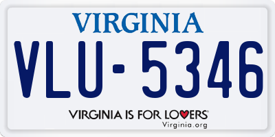 VA license plate VLU5346