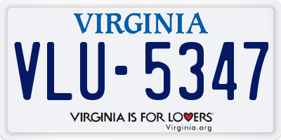 VA license plate VLU5347