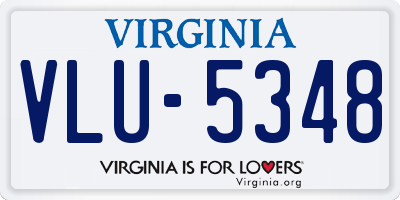 VA license plate VLU5348