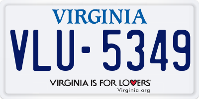 VA license plate VLU5349