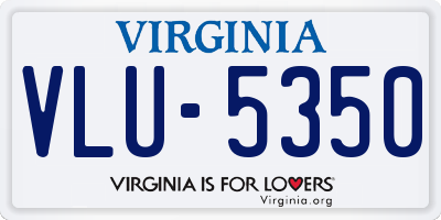 VA license plate VLU5350