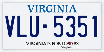 VA license plate VLU5351