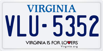 VA license plate VLU5352