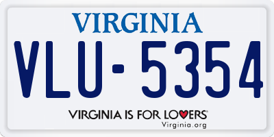VA license plate VLU5354