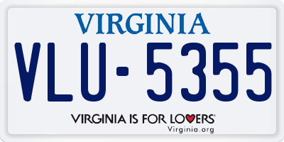 VA license plate VLU5355