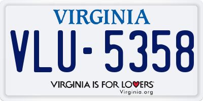 VA license plate VLU5358