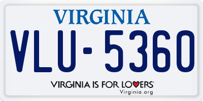 VA license plate VLU5360