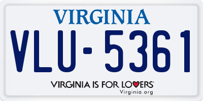 VA license plate VLU5361