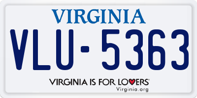 VA license plate VLU5363