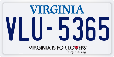VA license plate VLU5365