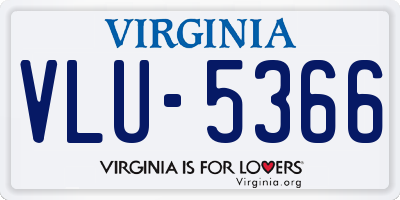 VA license plate VLU5366
