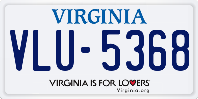 VA license plate VLU5368