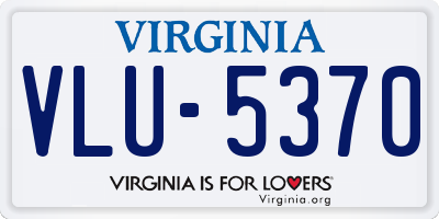 VA license plate VLU5370