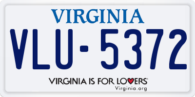 VA license plate VLU5372