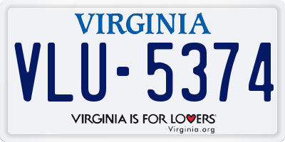 VA license plate VLU5374