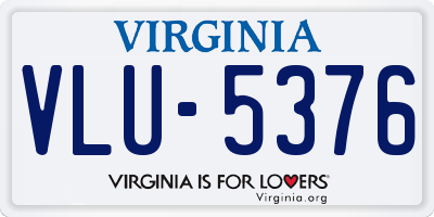 VA license plate VLU5376