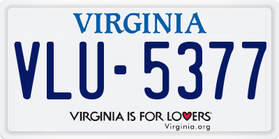VA license plate VLU5377