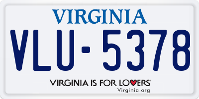 VA license plate VLU5378