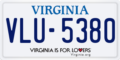 VA license plate VLU5380
