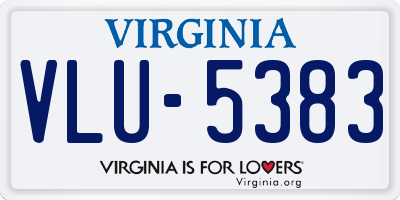 VA license plate VLU5383