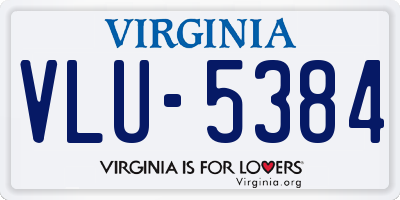 VA license plate VLU5384