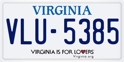 VA license plate VLU5385