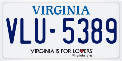 VA license plate VLU5389