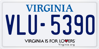 VA license plate VLU5390
