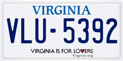 VA license plate VLU5392