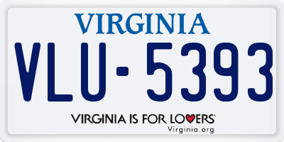 VA license plate VLU5393