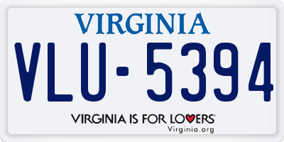 VA license plate VLU5394