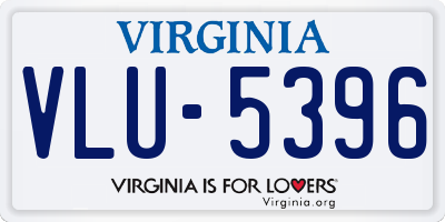 VA license plate VLU5396