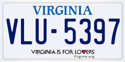VA license plate VLU5397